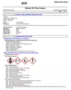 Biobor DC Plus + Cetane SDS - Safety Data Sheet PDF