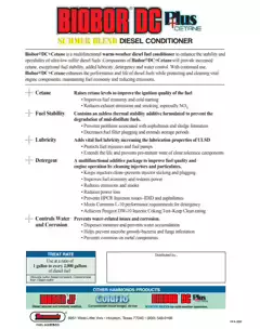 Biobor DC Plus + Cetane Specification Sheets PDF