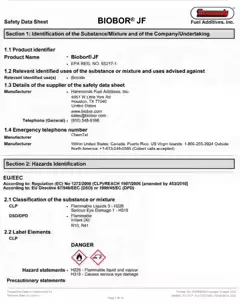 Biobor JF SDS - Safety Data Sheet PDF