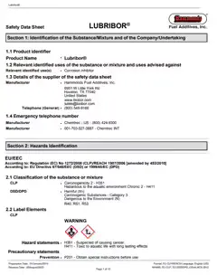 Lubribor SDS - Safety Data Sheet PDF